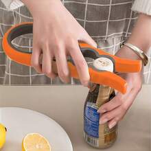 1 pieza Abridor de botellas y tarros multifunción, adecuado para personas con manos débiles, puede abrir fácilmente diferentes tapas de botellas y tarros, diseño de mango antideslizante, herramienta de cocina práctica y conveniente - Ver 3