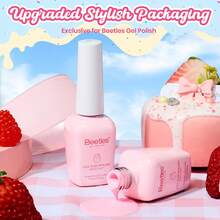 Beetles 30 Colors 10ml Each HEMA Free Spring Gel Polish Kit With Top And Base Coat, Swatch Card Soak Off UV LED Manicure - Sữa dâu - Xem 5