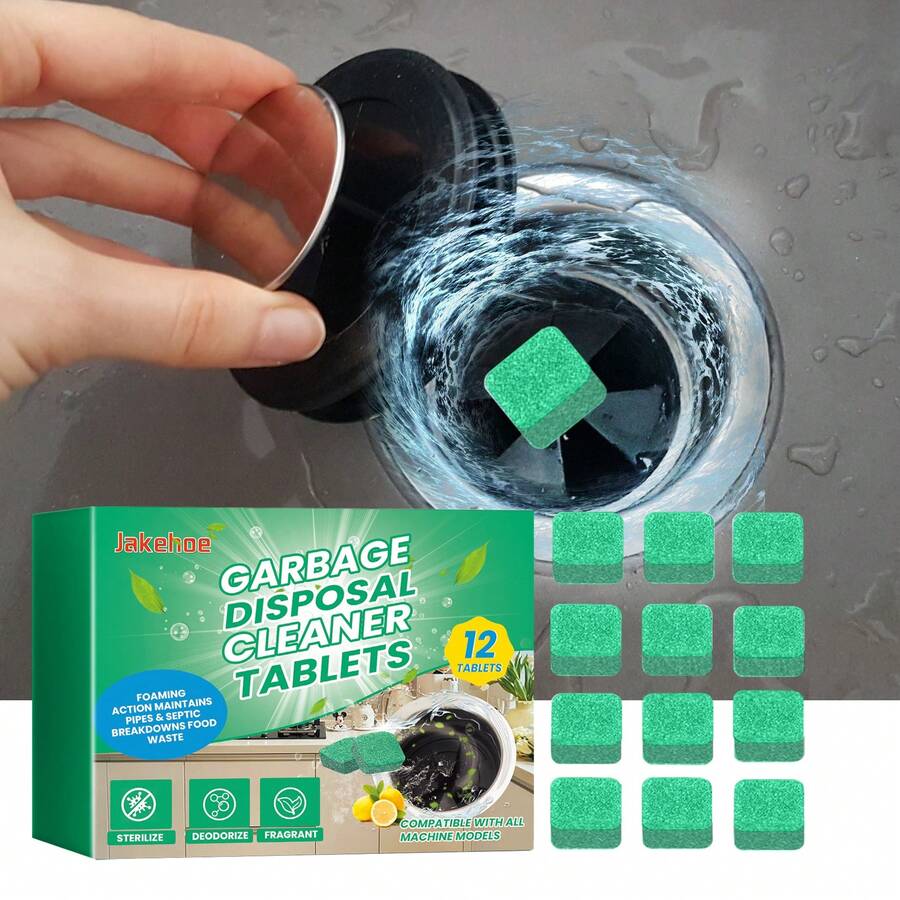 Garbage Disposal Cleaner Blocks, Kitchen Food Waste Odor Removal, Deep Grease & Stain Cleaning, Home Drain Cleaning & Maintenance Agent - Solid State - View 1