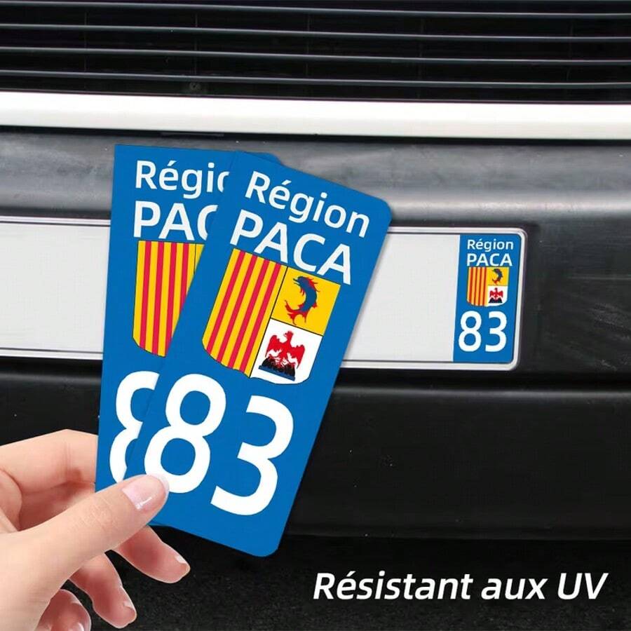 2pcs/Set Vehicle License Plate Stickers - For Cars, Trailers, Campers - 2 License Plate Stickers - View 1