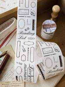 MOCARD 1卷2米水彩边框和纸胶带，复古创意美学贴纸，DIY装饰拼贴工艺用品，节日礼物，个性化剪贴簿学校文具（4种随机款式） - 素色邊框 - 查看 6