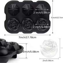 Khay làm đá hình hoa hồng bằng silicon, 6 viên đá lớn dễ lấy ra, thích hợp cho cocktail, đồ uống, rượu whisky, rượu bourbon và nước ép tự làm. - Xem 10