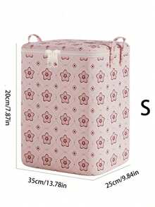 1pc Large Capacity Spring/Summer Bedding Storage Bag, Pink Pentagram Floral Pattern Clothes Organizer Bag, Household/Dorm Room Moving Laundry Storage Box Bedroom - Five-pointed Cherry Blossom - View 8