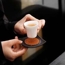 Handmade Bamboo Woven Heat Insulation Cup Mat, Tea Cup Coaster, High-End Tea Ceremony Accessories - Multicolor - View 4