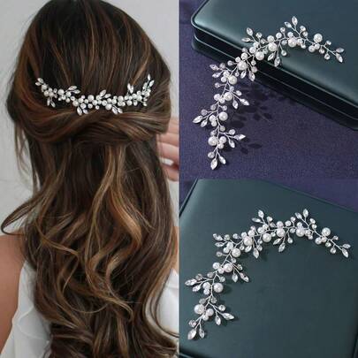 Pearl Headband Hair Accessory, White Wedding Dress Decoration, Braided Hairband, Bridal Hair Ornament