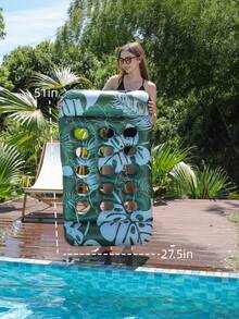 1个充气水上吊床躺椅，18孔成人夏季游泳池和沙滩漂浮筏，派对用品，完美夏季礼物，成人度假娱乐放松漂浮躺椅，多功能水上吊床 - 彩色 - 查看 12