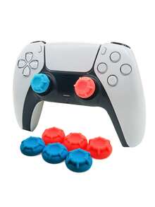 6个硅胶摇杆帽，蘑菇头按键保护套，防滑防汗增强握感，适用于5/4/PS3/ Series S/X/ One/ 360/Switch Pro游戏手柄 - 查看 1