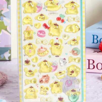 创意3D立体浮雕贴纸，趣味水晶泡泡贴纸，可爱卡通动漫立体DIY手工手机装饰贴纸，女孩礼物，颜色和款式随机发货