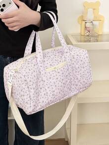 (38*20*20cm) Túi tote chần bông họa tiết hoa, túi xách tay và túi đeo vai nhẹ, túi đựng đồ đi bệnh viện cho bà mẹ mang thai - Nhiều màu - Xem 10