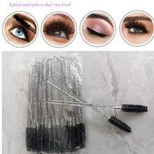 一次性睫毛刷/睫毛膏刷/眉刷/螺旋刷，水晶手柄迷你化妆工具，适用于睫毛嫁接和眉毛造型，50/100/500支装 - 黑色 - 查看 2