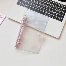 A6/A7 Single-Hole Transparent Notebooks, Pink Binder Stickers Notebooks, Sticker Notebooks, Photo Card Organizers, Dual-Button Soft Leather Transparent Covers For Notebooks, Handmade DIY Diaries, Albums, Stickers, Notebooks, Planners, Student Stationery, Office Supplies - Sets - View 13