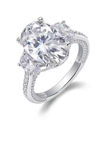 Nhẫn Moissanite bạc 925, không gây dị ứng, nhẫn đính hôn/cưới, thiết kế tối giản tinh tế, phù hợp đeo hàng ngày, quà tặng cưới/kỷ niệm/sinh nhật, kèm hộp quà và giấy chứng nhận. - Bạc - Xem 16