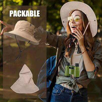 3pcs/Set Women's Wild Animal Safari Costume Accessories Set, Includes Sun Bucket Hat, Leopard Print Scarf, Binoculars, Suitable For Halloween Cosplay, Party, Festival, Carnival And Other Occasions