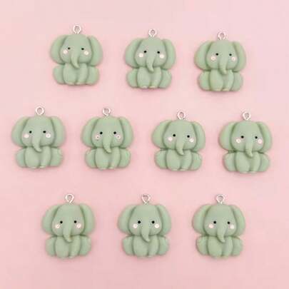 10/20pcs Of Charm Sitting Elephant Resin Pendants Suitable For Handmade Jewelry, Creative Gifts For Earrings, Necklaces, Bracelets, Bag Charms, And Party Additions