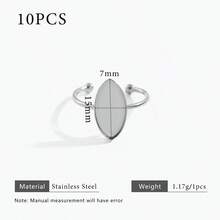 10 chiếc đế nhẫn điều chỉnh được bằng thép không gỉ mạ vàng 18K, phụ kiện tự làm trang sức, phù hợp cho nữ giới đeo hàng ngày. - Cài đặt vòng - Xem 36