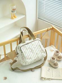 1pc INS Style Embroidered Mommy Bag, Small Handheld & Shoulder Strap Maternity Bag - Multicolor - View 11