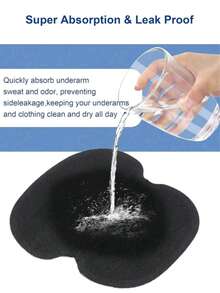 2/4/10/20片装大号黑色吸汗腋下贴，无纺布材质，隐形设计，男女通用，黑色 - 彩色 - 查看 6