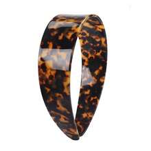 1.5 Inch Wide Tortoiseshell Texture Non-Slip Plastic Retro Headband For Women, Dark Tortoiseshell Texture Hair Band Hair Hoop Hairband - Multicolor - View 3