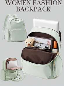 14/15 Inch Laptop Backpack, Waterproof And Lightweight, Suitable For Travel, Work, Business, Teachers, Nurses, Fashion Women/Girls, Students. Random Shipment Of New And Old Versions. - Green - View 3
