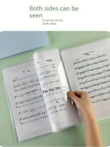 1个A4尺寸乐谱文件夹，10张/20页，可书写螺旋装订/可修改钢琴乐谱夹 - 乐谱文件整理器 - 高品质PP材质带背胶，适用于合唱团、乐队、音乐家、表演者 - 彩色 - 查看 4