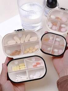 1 hộp đựng thuốc di động, hộp đựng thuốc mini, hộp đựng thuốc du lịch xách tay, hộp đựng thuốc có nhiều ngăn, hộp đựng vitamin hàng ngày, hộp đựng thuốc bỏ túi, hộp đựng đồ trang sức mini, vật dụng cần thiết khi đi du lịch, vật dụng thiết yếu trong gia đình, quà tặng Ngày của Mẹ, quà Giáng sinh - Màu be - Xem 5