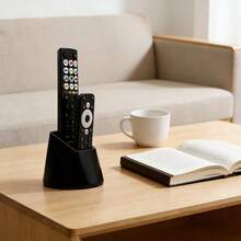 Dual Slot Remote Control Holder, Can Accommodate 2 Remotes, Minimalist Black And White Design, Suitable For TV, AC, Lighting Remotes And Office Supplies, Practical Desktop Organizer Stand - Multicolor - View 8