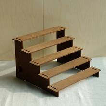 1pc Jewelry Storage Rack, 2/3/4/5 Tier Wooden Multi-Layer Display Stand, Small Decor Accessory Organizer, Elegant Storage Holder, Suitable For Bedroom Vanity, Home Jewelry Storage - Brown - View 7