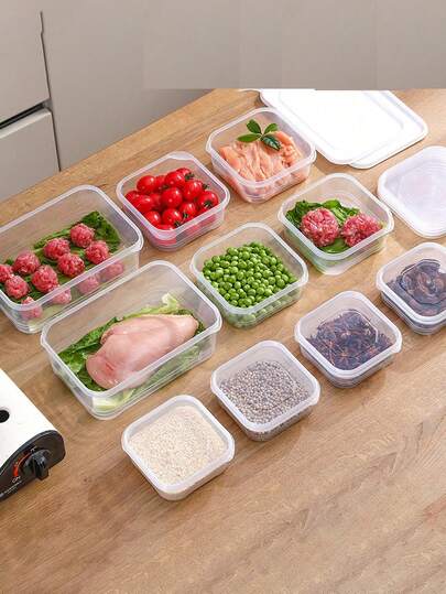1/4pcs Heat-Resistant Meal Prep Containers - Microwave & Freezer (4 Sizes, Stackable)