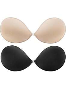 2 Pairs Of Lift-Up Adhesive Bras - Everyday Sticky Nipple Covers, Strapless Silicone Pasties, Self-Adhesive Mango-Shaped Bras, Invisible Bras - Suitable For Dresses And Wedding Gowns - Multicolor - View 17