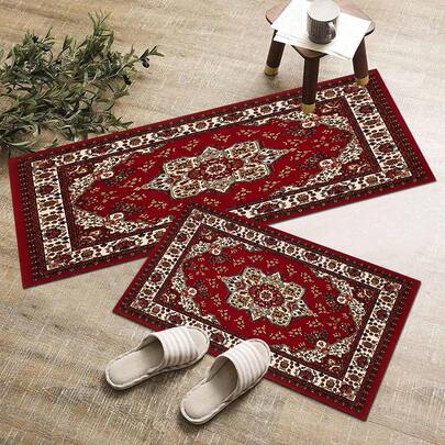 1 قطعة من تصميم النمط الرجعي، أسلوب بوهيمي رجعي، ديكور المطبخ، ديكور المنزل، سجادة زخرفية، بساط باب أنيق، بساط متعدد الاستخدامات، بساط أرضية المطبخ، طقم بساط المطبخ، واقي أرضية المطبخ، بساط وقوف مريح، سجادة منطقة المعيشة والنوم والحمام والغسيل والمكتب، ديكور منزلي داخلي