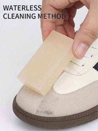 1 pieza Limpiador de zapatos de cuero de ante portátil, sin agua, ligero y fácil de transportar, adecuado para limpiar cuero, zapatillas y zapatos blancos, herramienta quitamanchas de limpieza en seco, borrador de cuidado de zapatos amigable para viajes, material no abrasivo, adecuado para ropa deportiva, zapatos diarios, interior, playa, viajes, unisex, imprescindible para vacaciones, accesorio lindo