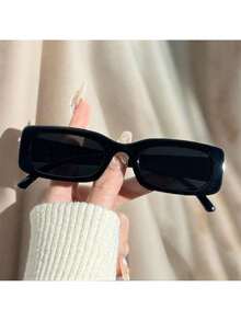 1/2 Pair Retro Square Glasses, Classic Black Frame Eyeglasses For Men And Women, Luxury Fashion Flattering Large Face, Narrow Frame Polarized Lens Gift - Xem 2