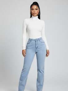 Kit Of 3 Stylish Women's Premium Ribbed Turtleneck Sweaters With Warm, Long Sleeves, Base Layer, For Winter, Copa Brasil, Core - Beige, Black and White - View 4
