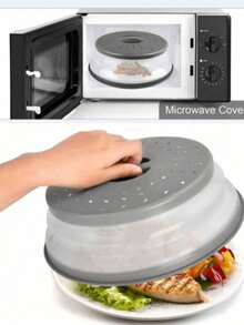 1个硅胶微波炉防溅盖，食物和水果微波炉盖，微波炉餐具盖，微波炉罩，厨房必备，可用洗碗机清洗，多功能硅胶可折叠食品保鲜膜，防油溅罩，专用加热盖，可折叠盖，夏季必备，杯子 - 彩色 - 查看 9