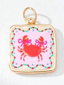 1 Pc Colorful DIY Jewelry Making Charms - Gold Plated Summer Themed DIY Craft Pendants For Necklace, Bracelets - Ocean Themed French Style Jewelry Making Charm & Basic Stainless Steel Chains - Multicolor - View 34