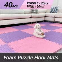 120-Piece Set Of Interlocking EVA Foam Mats, Purple-Pink Puzzle Design, Suitable For Home Gyms, Yoga Studios, Tatami Rooms And Treadmills – Durable, Shock-Absorbing And Non-Slip Mats – Easy Installation – Soft Protection – Ideal For Home Workouts – Puzzle Mats - Hồng Tím - Xem 9