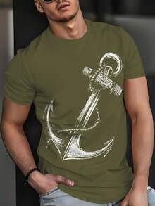 Men's 3D Print T-Shirt - Fashionable Slim Fit Short Sleeve Casual Top, 100% Polyester, Lightweight Fabric, Suitable For Summer Wear - Multicolor - View 3