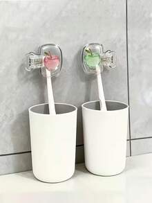 红苹果和绿苹果图案便携式牙刷头套、收纳盒、牙刷保护套，居家、商务旅行、日常使用和户外活动的必备浴室配件，母亲节、复活节礼物佳选，春夏必备 - 彩色 - 查看 5