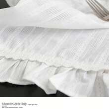1/2/6pcs Artistic Ins Style Milky White Tablecloth With Ruffled Floral Lace Texture, Suitable For Home Decor, Valentine's Day, Wedding, Holidays - White - View 6