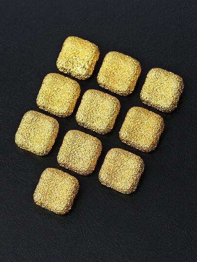 10pcs/Pack Square Metal Buttons, Handmade Sewing Decor Buttons For Sweater, Coat, Jacket, Shirt, Suit, Scarf DIY Accessories