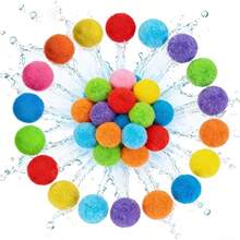 10/20/30pcs Reusable Colorful Sponge Water Balls, Suitable For Outdoor Summer Games, Perfect For Swimming Pools, Beaches, Backyards, Patios And Parties, Ideal Choice For Family And Friends Summer Water Fun, Essential Toy And Gift For Pool Parties In Summer - A - View 8