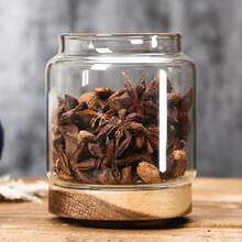 1pc Glass Storage Jar With Bamboo Lid, Glass Food Storage Container, Airtight Glass Jar For Storing Candy, Cookies, Rice, Coffee Beans, Snacks, Spices, Kitchen Accessories, Heat-Resistant Glass Storage Jar, Kitchen Food, Grains, Coffee Beans, Tea, Sealed Jar, Transparent Storage Container - Multicolor - View 8