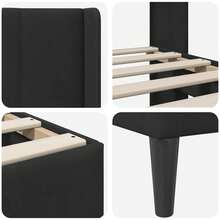 Hanging Headboard Bed Frame With Headboard 100 X 200 Cm Velvet - Multicolor - View 8