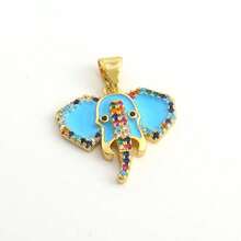 1件装奢华铜质大象吊坠，可DIY手链、项链、耳环、包包挂饰 - 彩色 - 查看 33