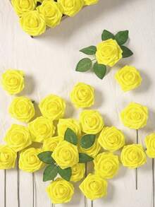 25pcs Red Artificial Rose Stems, Realistic Foam Red Rose Bouquet For Wedding, Home Decor, Mother's Day, Birthday, Graduation Gift - Multicolor - View 10