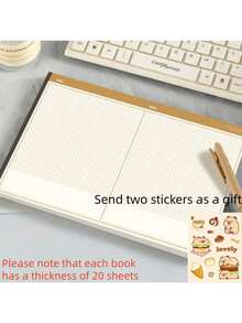 B5横版多用途笔记本 - 简约设计，提供横线和方格两种内页样式，用途广泛 - 书写流畅，采用优质抗撕裂纸张 - 适用于学习笔记、日常笔记、艺术日记，极简设计，书写顺滑，笔记本，办公用品，返校必备，耐用封面，学习笔记，附赠贴纸 - 彩色 - 查看 11