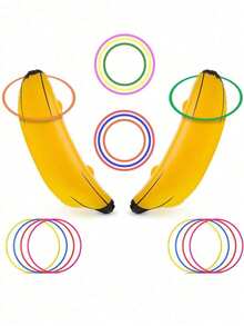 5pcs Set - Fixed Inflatable Banana Toss Game Set, Suitable For Bachelor Party, Bachelorette Party Decor, Engagement Party, Lingerie Party, Christmas, Mother's Day, Graduation Party (1 Banana And 4 Rings) - Multicolor - View 6