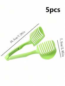 1/2/5pcs Lemon Slicer Kitchen Tool, Potato, Tomato, Sandwich, Fruit & Vegetable Cutter Divider - Lime Green - View 11
