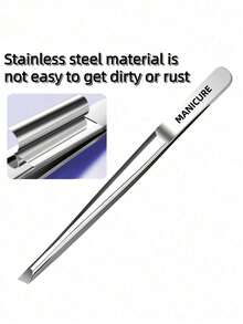 1/2支装高品质不锈钢眉镊，用于去除内生毛发，精密斜口眉镊，面部护理工具 - 多色 - 查看 4