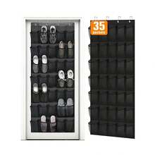 24/35/40 Pocket Hanging Shoe Rack, Suitable For Wardrobe Doors, Women & Men's Shoe Storage Rack With Large Mesh Pockets For Shoes & Slippers (Black) - View 13